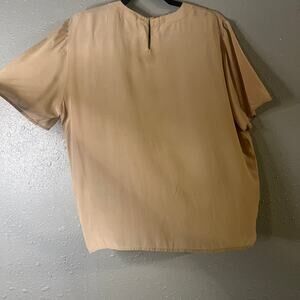Vtg Anna & Frank Silk Blouse Beige XL Womens Foundation Piece Business Workwear